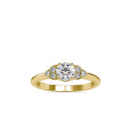 SKU: 0035 (18K) Elegant Floral Engagment Ring in Rose Gold.