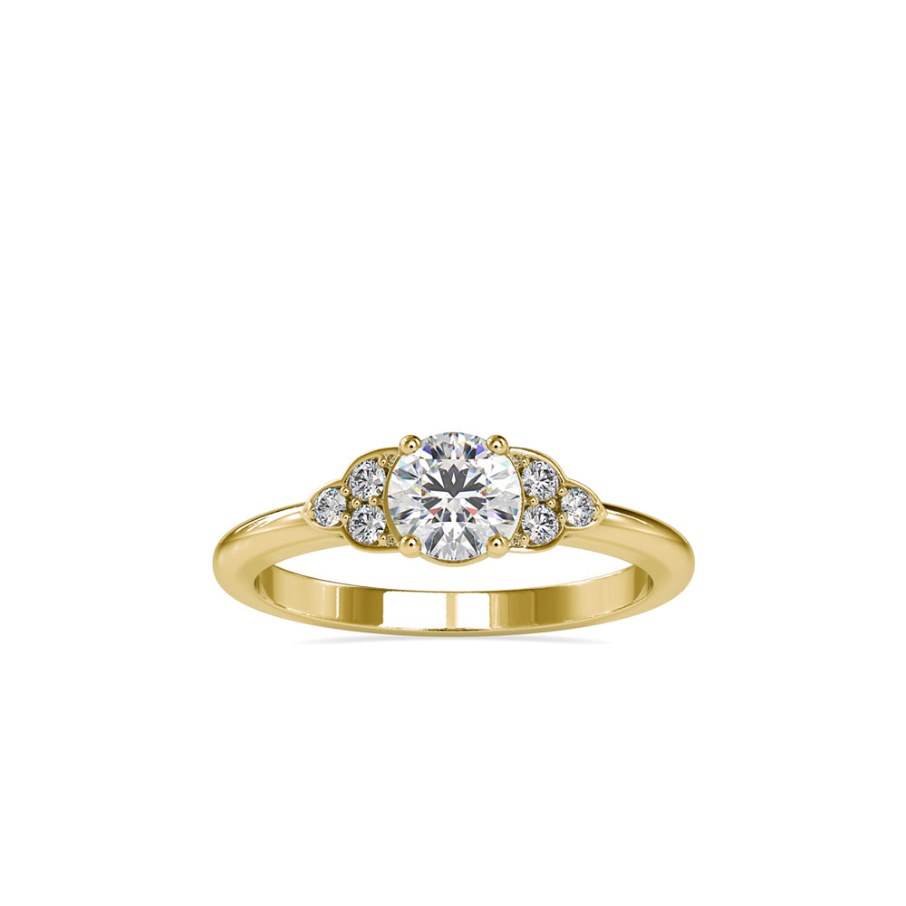 SKU: 0035 (22K) Elegant Floral Engagment Ring in Rose Gold.