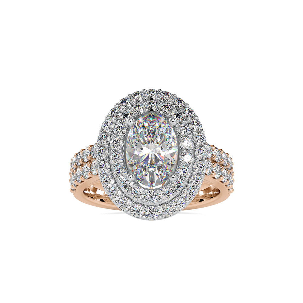SKU: 0036 (10K) Two Tone Double Halo Engagment Ring .