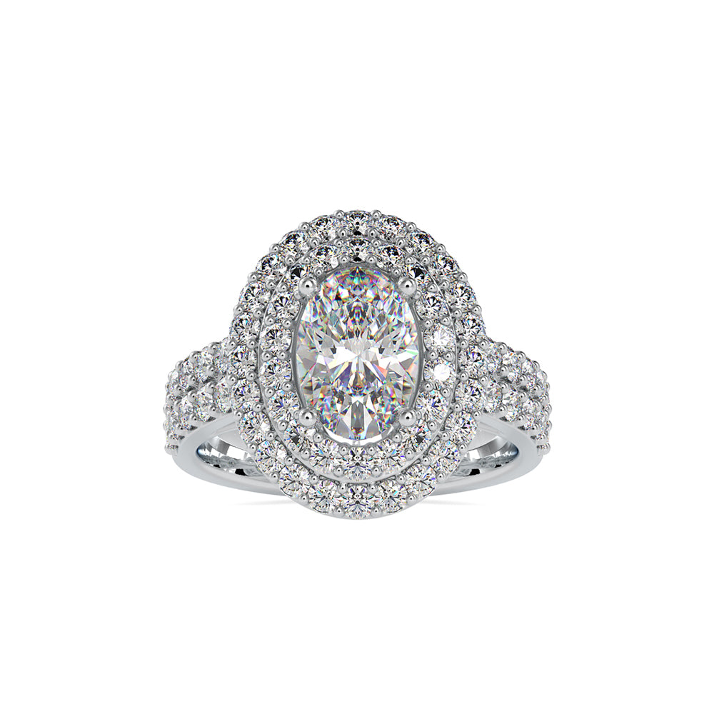 SKU: 0036 (10K) Two Tone Double Halo Engagment Ring .