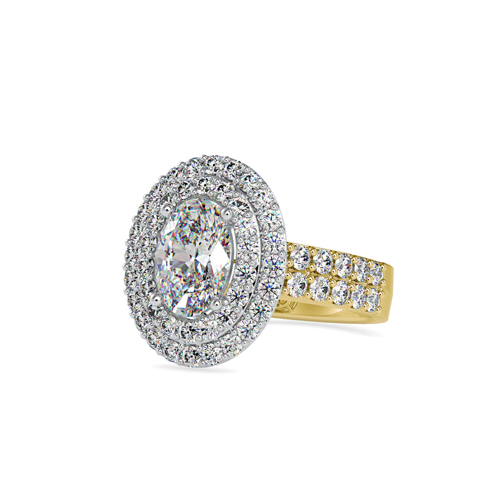 SKU: 0036 (22K) Two Tone Double Halo Engagment Ring .