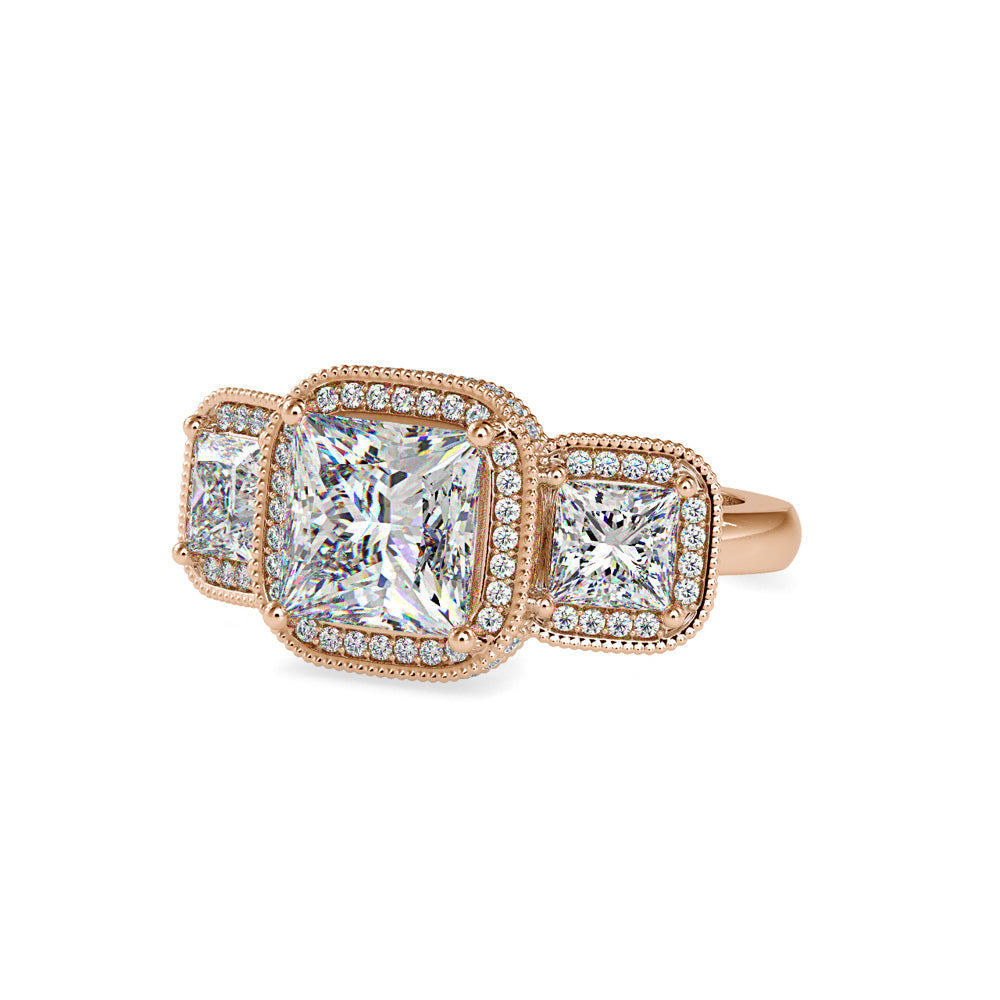 SKU: 0038 (14K) Vintage-Inspired Emerald Ring In Rose Gold.