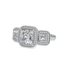 SKU: 0038 (10K) Vintage-Inspired Emerald Ring In Rose Gold.