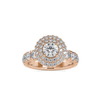 SKU: 0039 (22K) Dazzling Diamond Double Halo Engagment Ring In Rose Gold.