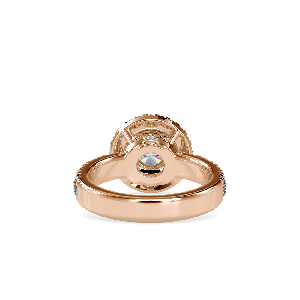 SKU: 0039 (22K) Dazzling Diamond Double Halo Engagment Ring In Rose Gold.