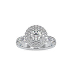 SKU: 0039 (10K) Dazzling Diamond Double Halo Engagment Ring In Rose Gold.