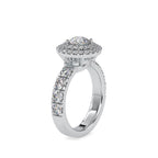 SKU: 0039 (14K) Dazzling Diamond Double Halo Engagment Ring In Rose Gold.