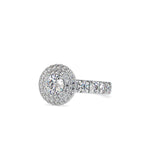 SKU: 0039 (18K) Dazzling Diamond Double Halo Engagment Ring In Rose Gold.