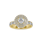 SKU: 0039 (14K) Dazzling Diamond Double Halo Engagment Ring In Rose Gold.