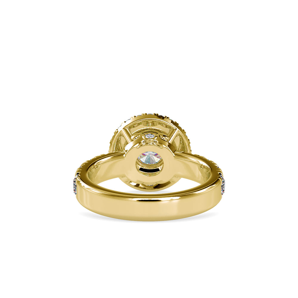 SKU: 0039 (18K) Dazzling Diamond Double Halo Engagment Ring In Rose Gold.