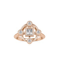 SKU: 0040 (14K) Princess Quadrangle Ring In Rose Gold.