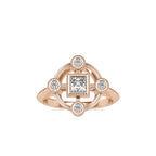 SKU: 0040 (10K) Princess Quadrangle Ring In Rose Gold.