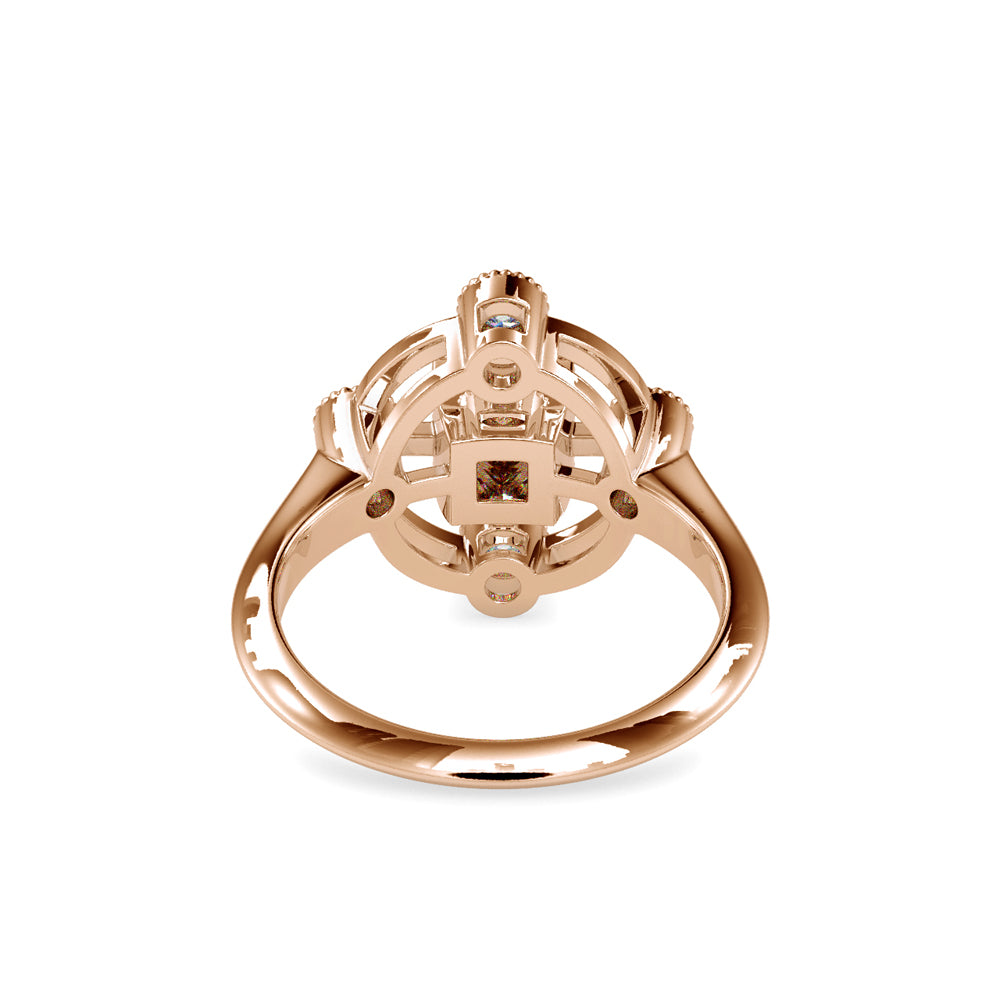 SKU: 0040 (22K) Princess Quadrangle Ring In Rose Gold.