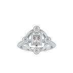 SKU: 0040 (18K) Princess Quadrangle Ring In Rose Gold.