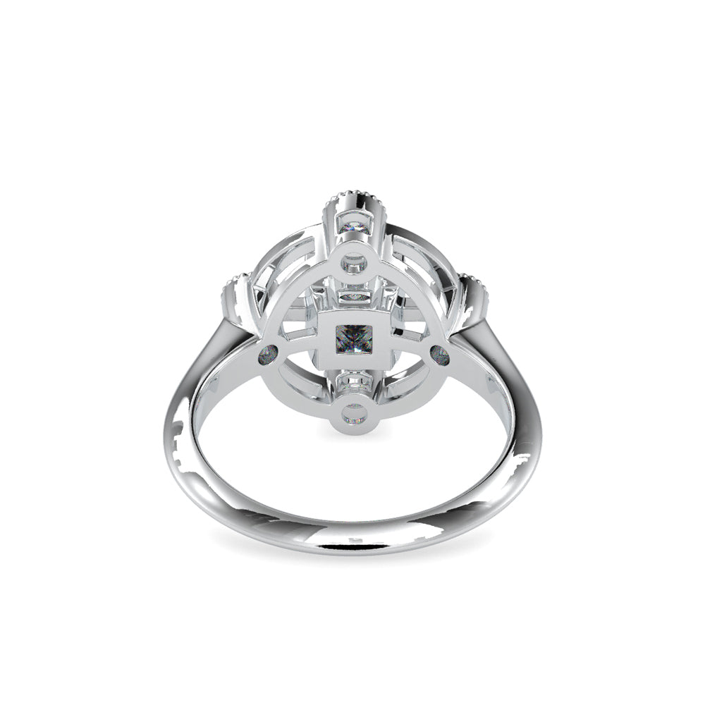 SKU: 0040 (14K) Princess Quadrangle Ring In Rose Gold.