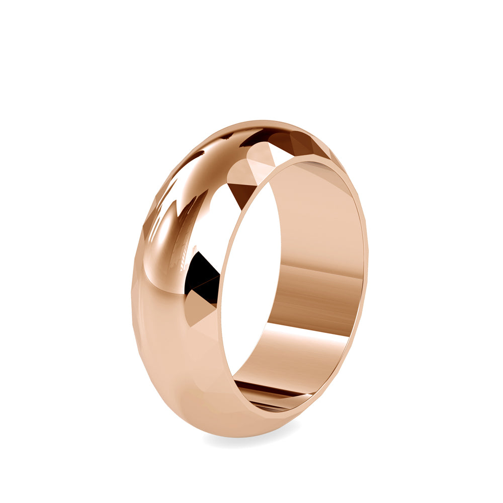 SKU: 0041 (14K) Faceted Band Ring In Rose Gold.