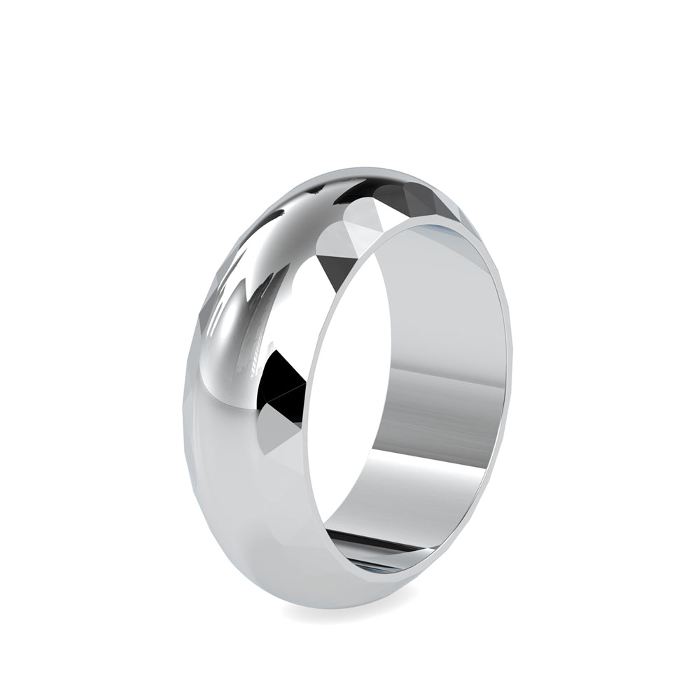 SKU: 0041 (10K) Faceted Band Ring In Rose Gold.