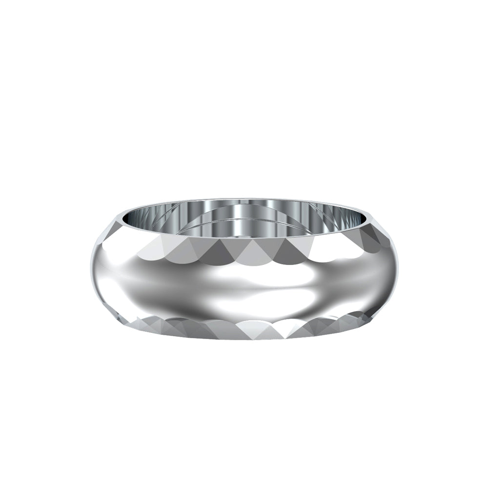 SKU: 0041 (10K) Faceted Band Ring In Rose Gold.