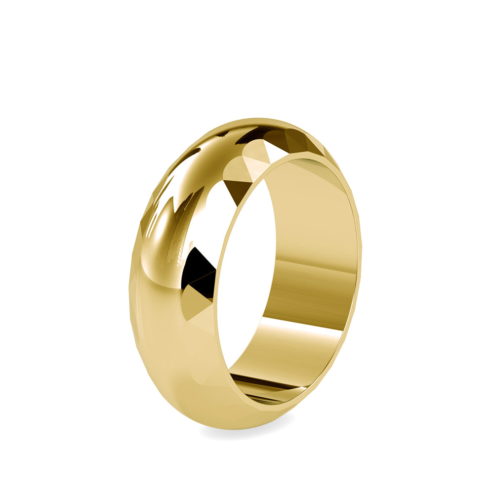 SKU: 0041 (10K) Faceted Band Ring In Rose Gold.