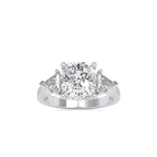 SKU: 0042 (18K) Cushion Diamond Classic Three Stone Engagment Ring In Rose Gold.