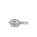 SKU: 0042 (22K) Cushion Diamond Classic Three Stone Engagment Ring In Rose Gold.