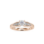 SKU: 0043 (14K) Vintage-Inspired Engagment Ring in Rose Gold.