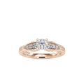SKU: 0043 (14K) Vintage-Inspired Engagment Ring in Rose Gold.