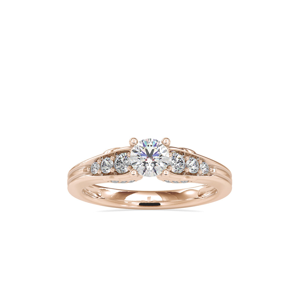 SKU: 0043 (10K) Vintage-Inspired Engagment Ring in Rose Gold.