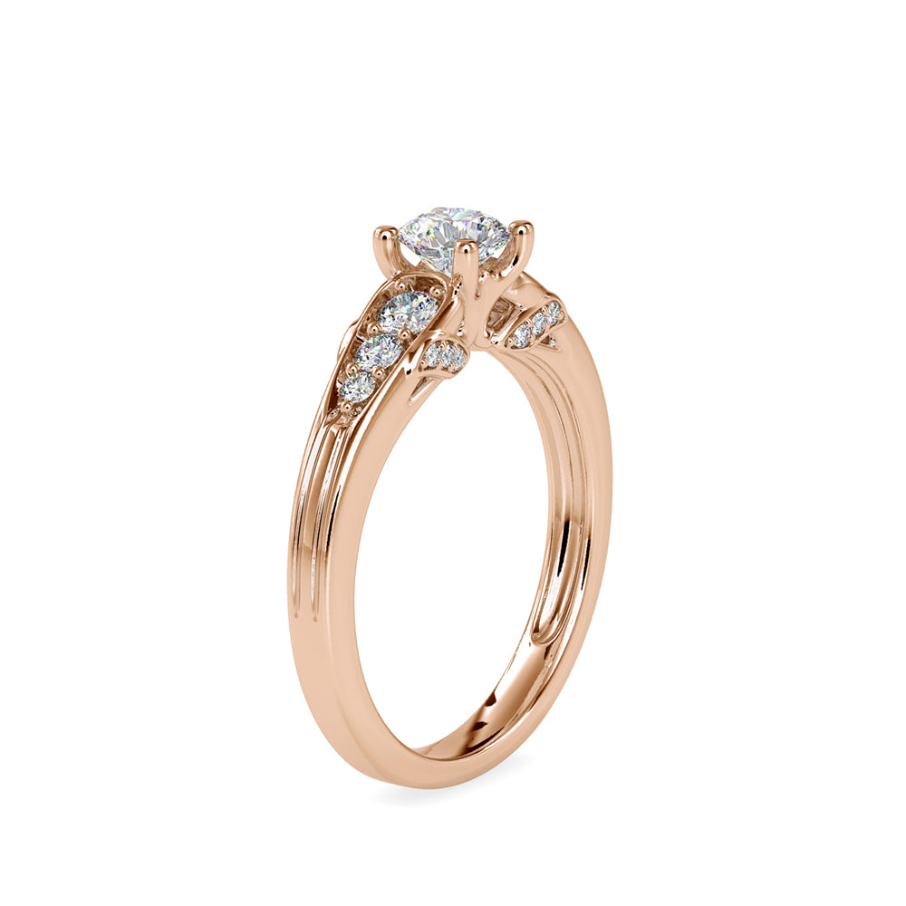 SKU: 0043 (18K) Vintage-Inspired Engagment Ring in Rose Gold.