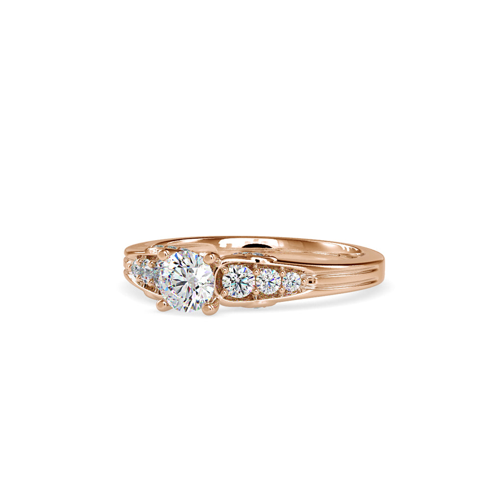 SKU: 0043 (10K) Vintage-Inspired Engagment Ring in Rose Gold.