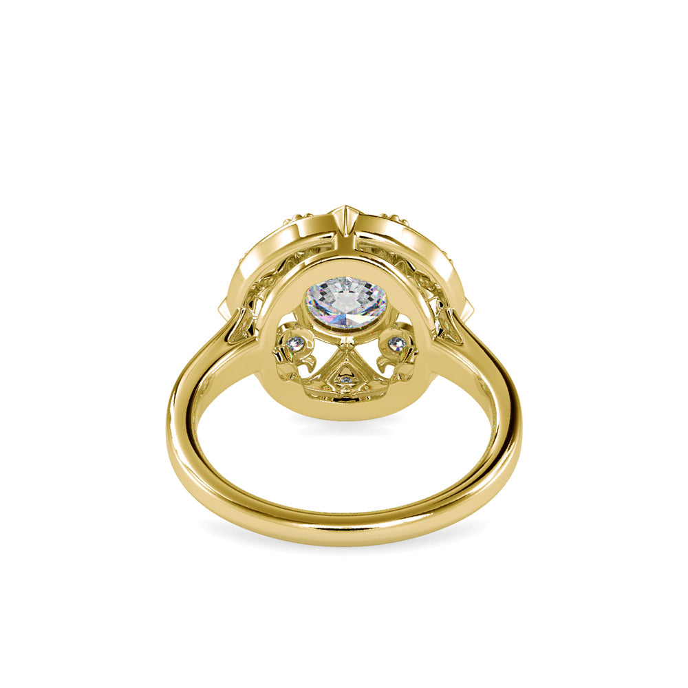 SKU: 0044 (14K) Filigree Halo Ring in Rose Gold.