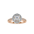 SKU: 0045 (14K) Two Tone Filigree Halo with Accented Band .