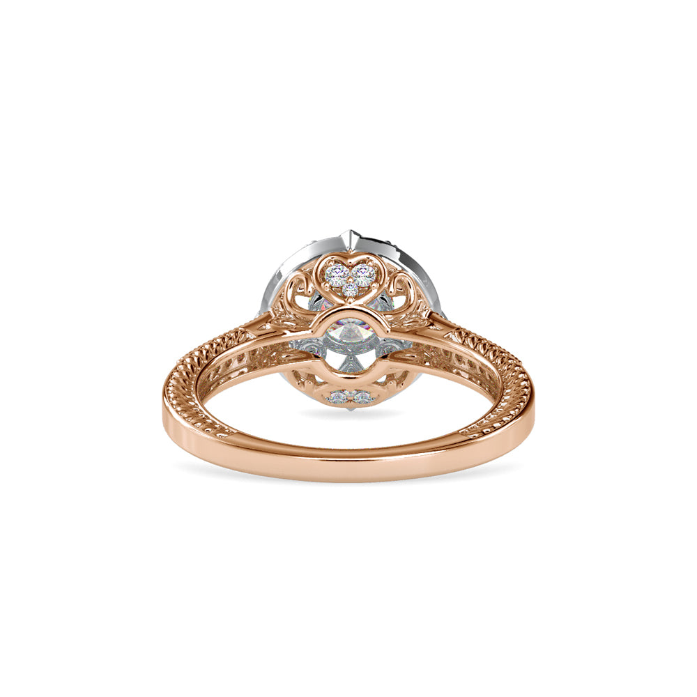 SKU: 0045 (10K) Two Tone Filigree Halo with Accented Band .