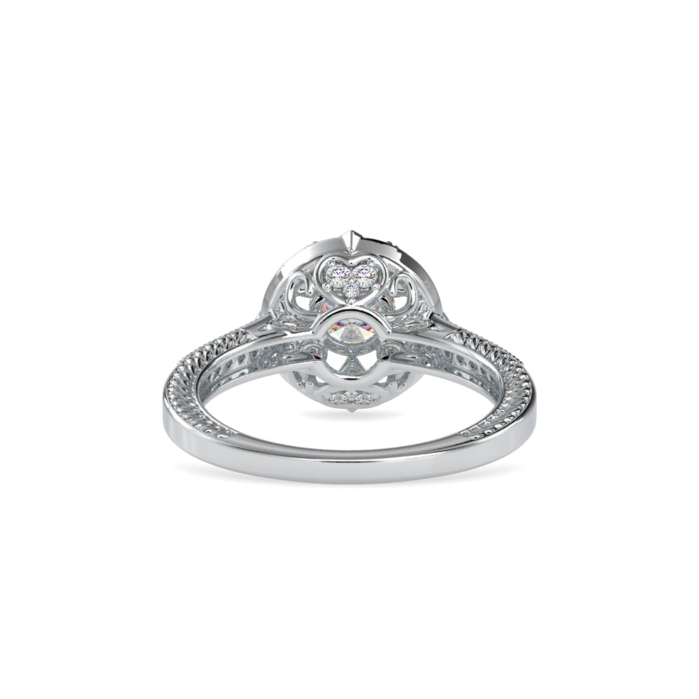 SKU: 0045 (18K) Two Tone Filigree Halo with Accented Band .