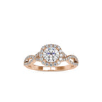SKU: 0046 (18K) Intricate Twist Halo Ring in Rose Gold.