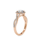 SKU: 0046 (10K) Intricate Twist Halo Ring in Rose Gold.
