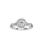 SKU: 0046 (14K) Intricate Twist Halo Ring in Rose Gold.