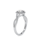 SKU: 0046 (18K) Intricate Twist Halo Ring in Rose Gold.
