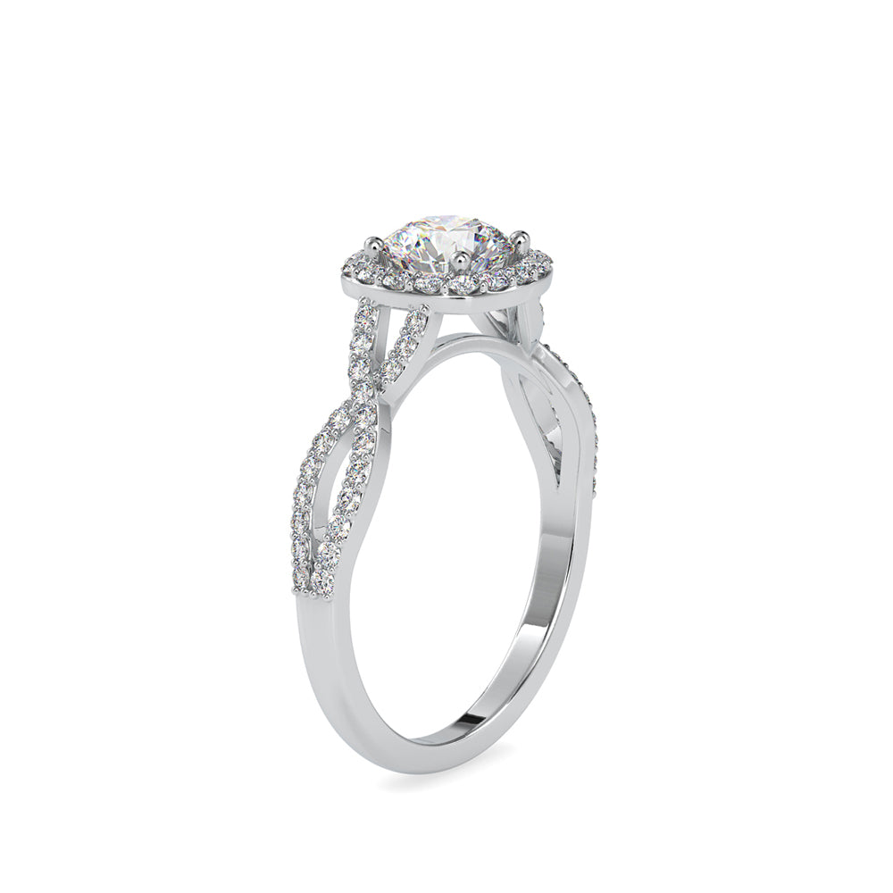 SKU: 0046 (10K) Intricate Twist Halo Ring in Rose Gold.