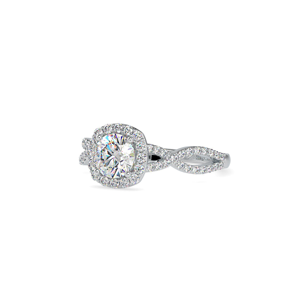 SKU: 0046 (10K) Intricate Twist Halo Ring in Rose Gold.