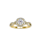SKU: 0046 (22K) Intricate Twist Halo Ring in Rose Gold.