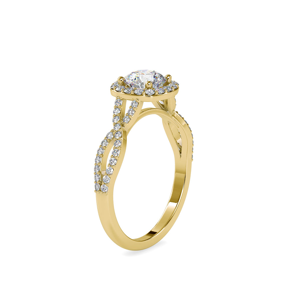 SKU: 0046 (10K) Intricate Twist Halo Ring in Rose Gold.