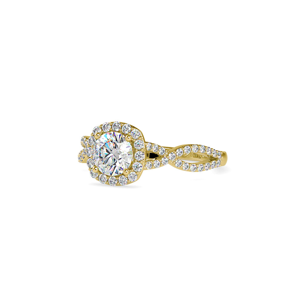 SKU: 0046 (10K) Intricate Twist Halo Ring in Rose Gold.