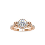 SKU: 0047 (18K) Vine - Inspired Halo Ring In Rose Gold.