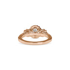 SKU: 0047 (18K) Vine - Inspired Halo Ring In Rose Gold.