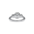 SKU: 0047 (14K) Vine - Inspired Halo Ring In Rose Gold.