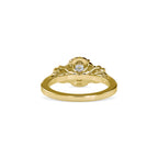 SKU: 0047 (18K) Vine - Inspired Halo Ring In Rose Gold.