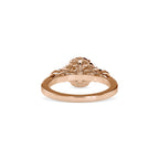 SKU: 0048 (18K) Round Diamond Floral Halo Engagment Ring in Rose Gold.