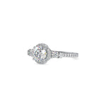 SKU: 0048 (22K) Round Diamond Floral Halo Engagment Ring in Rose Gold.