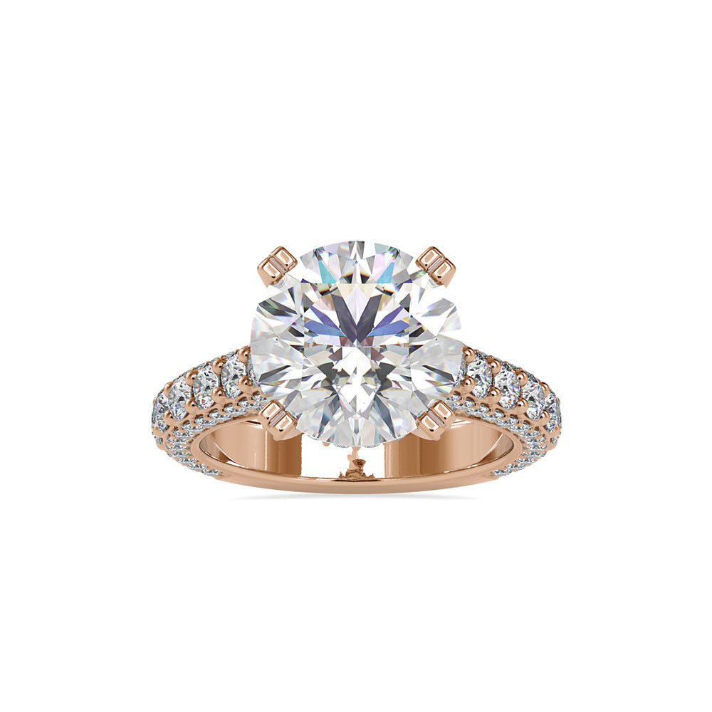 SKU: 0050 (14K) Diamond Embrace Solitair Engagment Ring in Rose Gold.